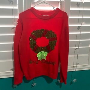 christmas sweater with bells that ring, small, red